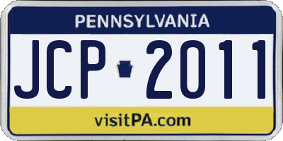 PA license plate JCP2011