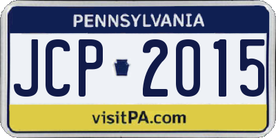 PA license plate JCP2015