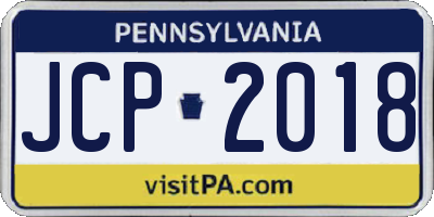 PA license plate JCP2018