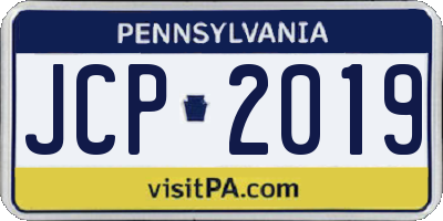 PA license plate JCP2019