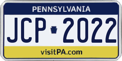 PA license plate JCP2022