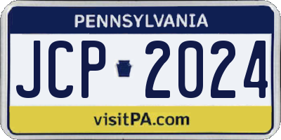 PA license plate JCP2024