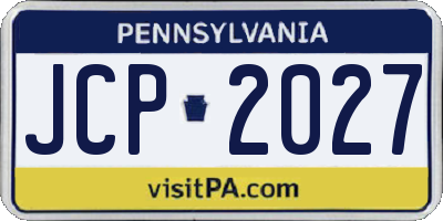 PA license plate JCP2027