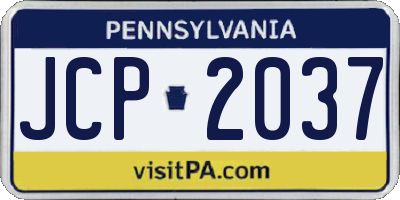 PA license plate JCP2037