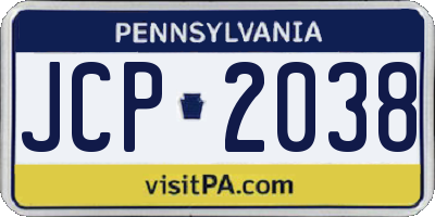 PA license plate JCP2038