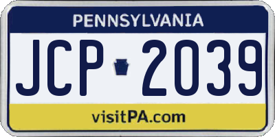 PA license plate JCP2039