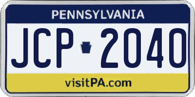 PA license plate JCP2040