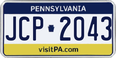 PA license plate JCP2043