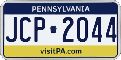 PA license plate JCP2044