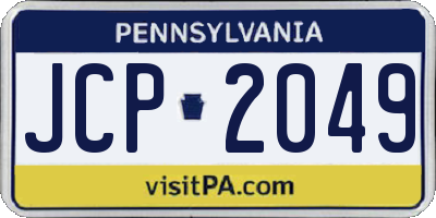 PA license plate JCP2049