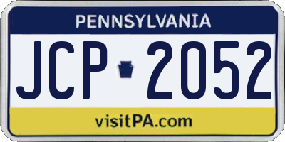 PA license plate JCP2052