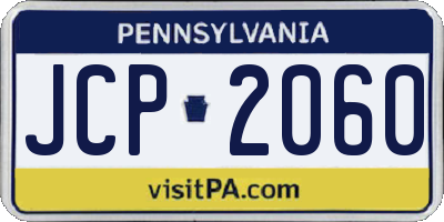 PA license plate JCP2060