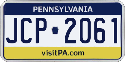PA license plate JCP2061