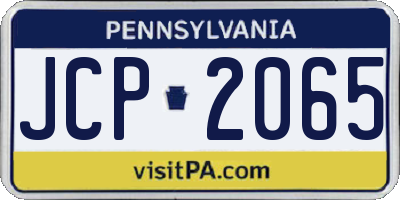 PA license plate JCP2065