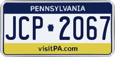 PA license plate JCP2067
