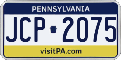 PA license plate JCP2075