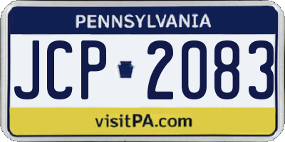 PA license plate JCP2083