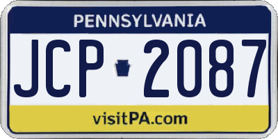 PA license plate JCP2087
