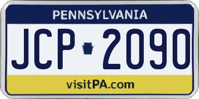 PA license plate JCP2090