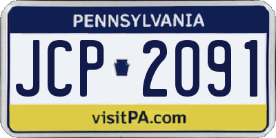 PA license plate JCP2091
