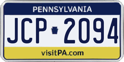 PA license plate JCP2094