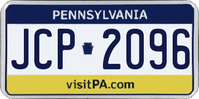 PA license plate JCP2096