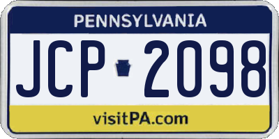 PA license plate JCP2098