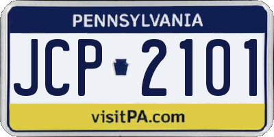 PA license plate JCP2101
