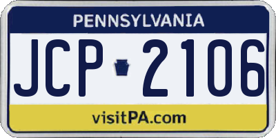 PA license plate JCP2106