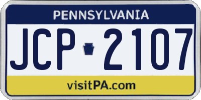 PA license plate JCP2107