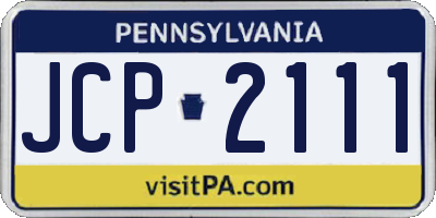 PA license plate JCP2111