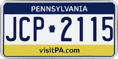 PA license plate JCP2115