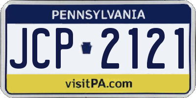 PA license plate JCP2121