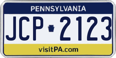 PA license plate JCP2123