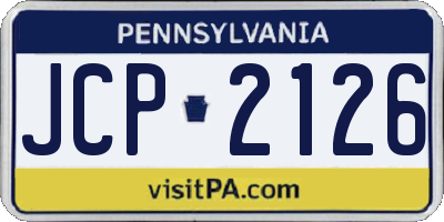 PA license plate JCP2126