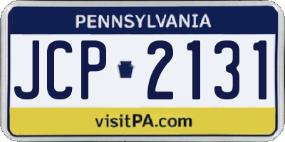 PA license plate JCP2131