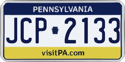 PA license plate JCP2133