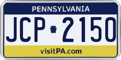 PA license plate JCP2150