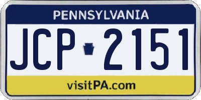 PA license plate JCP2151