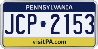 PA license plate JCP2153