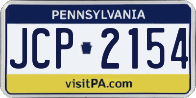 PA license plate JCP2154