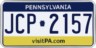 PA license plate JCP2157