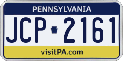 PA license plate JCP2161
