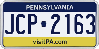 PA license plate JCP2163