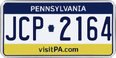 PA license plate JCP2164