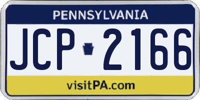 PA license plate JCP2166