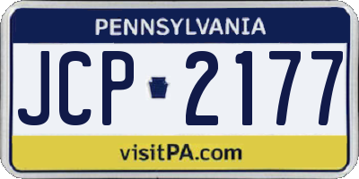 PA license plate JCP2177