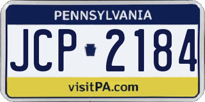 PA license plate JCP2184