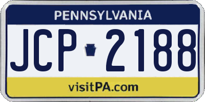 PA license plate JCP2188