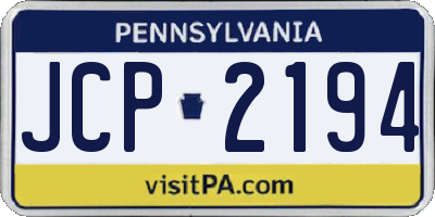 PA license plate JCP2194